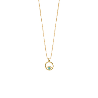 Women's Necklace Lovely 01L05-01724 Loisir Silver Gold Plated With Round Element With Eye